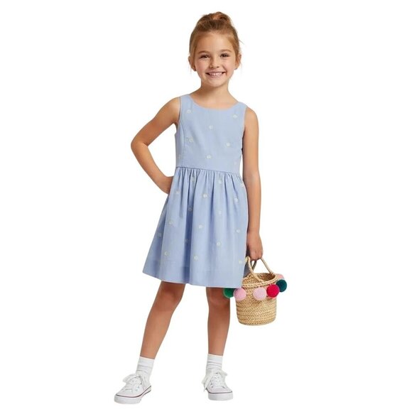 Polo Ralph Lauren Other - Polo Ralph Lauren Kids Girls Blue Fit And Flare Daisy Oxford Dress Size 7